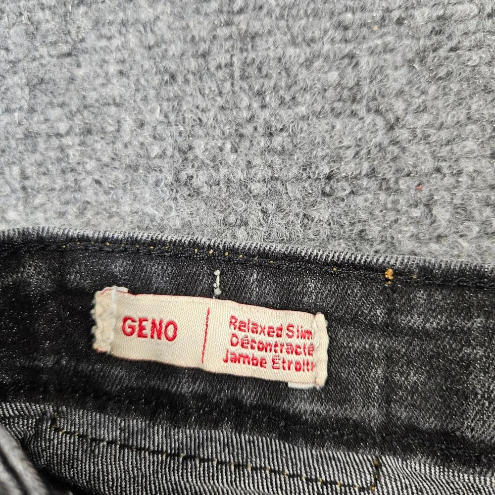 True Religion Geno Boys Relaxed Slim Jeans Faded Black Size 12 Horseshoe Stitch